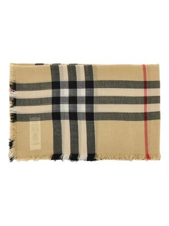 Burberry Sciarpa a quadri con frange - Toni neutri