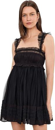 AllSaints Angela Dress Womens Dress Black : UK 16 (US Womens 12), Cotton/Polyamide