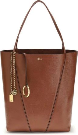 Chlo&eacute; Borsa Tote in pelle con dettaglio a catena - - Bags - Donna - Marrone - ONE SIZE