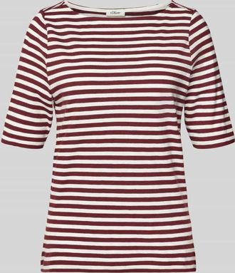 s.Oliver Red Label Slim Fit T-Shirt aus reiner Baumwolle in Bordeaux, Gr&ouml;&szlig;e 34