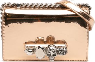 Alexander McQueen Alexander McQueen Pre-owned Womens Mini Metallic Calfskin Jewelled Crossbody - Tan Leather - One Size