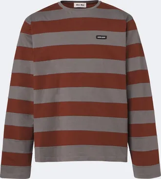 Miu Miu Camiseta de jersey de algod&oacute;n a rayas