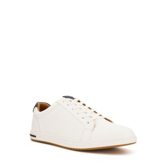 Dune London Mens TEZZY Perforated Lace-Up Trainers - White material_Synthetic - Size UK 10