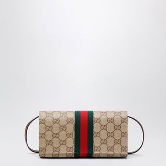 Gucci Small pouch in GG canvas with Web stripe