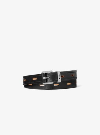 Michael Kors Cutout Leather Blend Belt