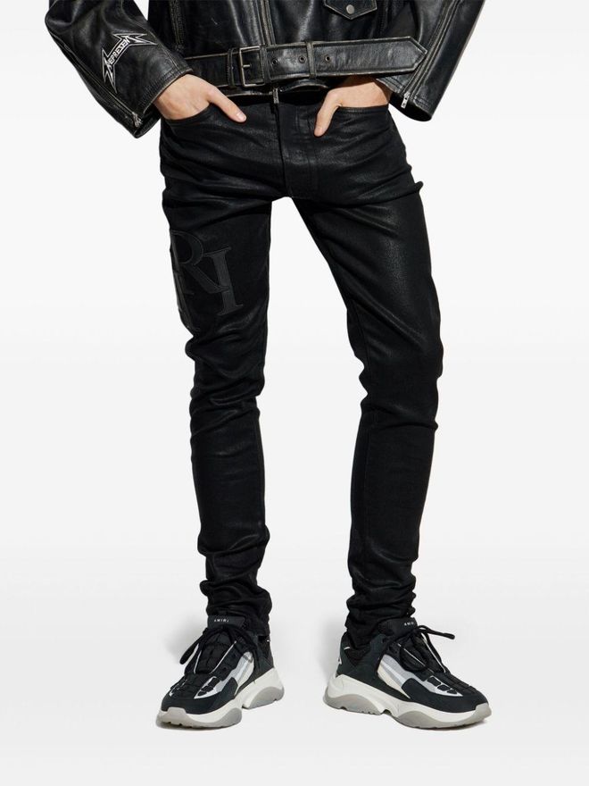 Jean Skinny Homme Amiri MX1 Noir Avec Patch Wax - Taille 30, Longueur Intérieure 32 Pouces - Neuf Avec étiquettes