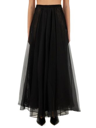 Nina Ricci Voluminous Silk Maxi Skirt - Black