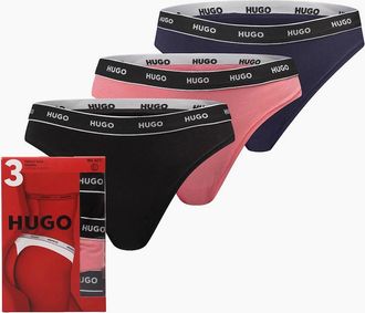 HUGO BOSS Womens 3 Pack of Stretch Cotton Thongs - Multi - Size: 3XL