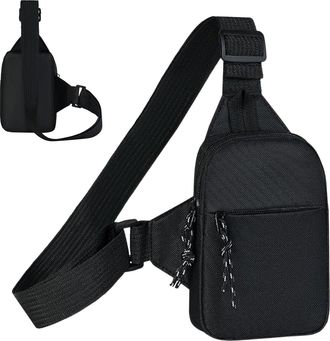 Generic Multi-Use Sling Bag, Water-Resistant Utility Pouch, Small Size Gear for Active Travel, Reinforced Polyester Build, Mens Chest Pack for Cycling Hiking 