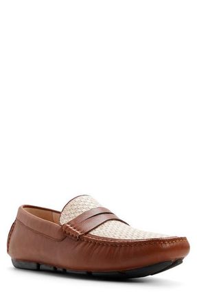 Brooks Brothers Jefferson Mixed Media Driving Loafer in Medium Brown at Nordstrom, Size 10.5
