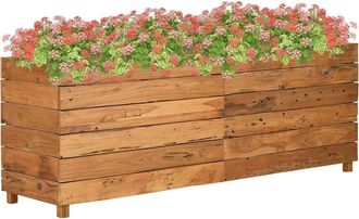 vidaXL Vidaxl - Arriate Elevado Madera De Teca Reciclada Y Acero 150x40x55 Cm