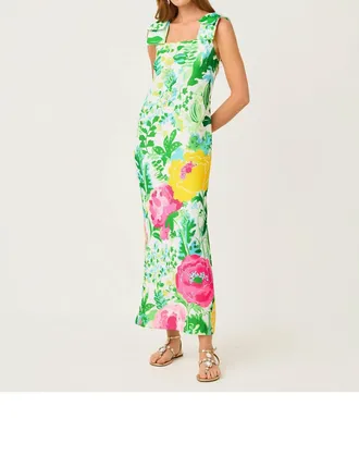 Lilly Pulitzer Bernice Maxi Dress In Multi Poppy Party Engineered Woven