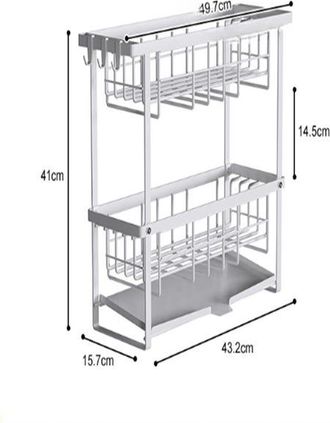 OEM Escurridor De Platos Blanco De Dos Niveles + Soporte Para Cubiertos, Estante Estrecho Para Ventana De Cocina, Escurridor De Platos Para Uso Dom&eacute;stico