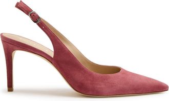 Stuart Weitzman Stuart Weitzman Stuart Power 75 Suede Slingback Pumps - Pink