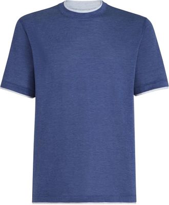 Brunello Cucinelli T-shirt met ronde hals - Blauw