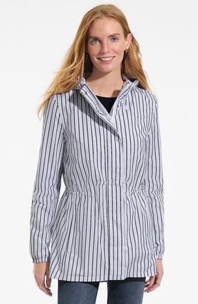 Lands End Squall Packable Waterproof Raincoat in Lavender/deep Sea Stripe at Nordstrom, Size X-Large P
