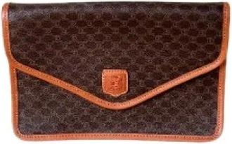 Celine Pre-owned Clutches, female, Brown, Size: ONE SIZE Pre-owned Triomphe Canvas Pouch