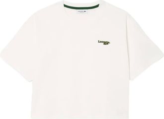 Lacoste logo-patch T-shirt - women - Cotton - 38 - White