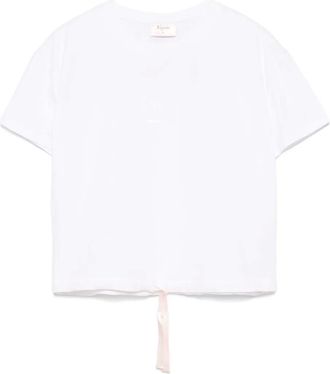 Repetto satin-ribbon T-shirt - women - Cotton/Elastane - M - White