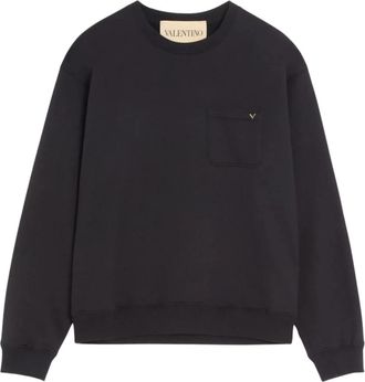 Valentino VGold Katoenen Sweater - Heren - Sweatshirts - Zwart - XL - Katoen - Hoodies & sweatvesten
