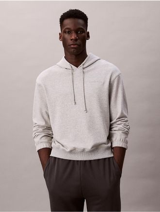 Calvin Klein Mens Cotton Terry Blend Sleep Hoodie - Grey - XL
