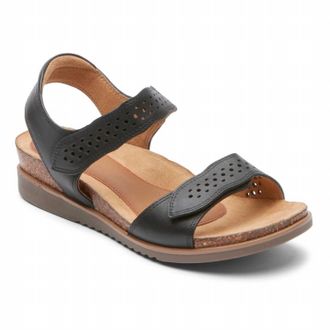 Cobb Hill Womens May Wave Strap Sandal In Black