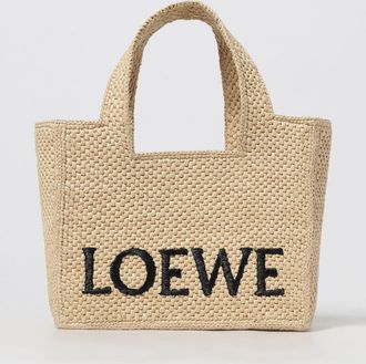 Loewe Borsa Font Tote piccola in rafia Loewe