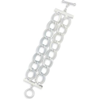 Karine Sultan Double Chain Toggle Bracelet in Silver at Nordstrom Rack
