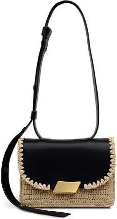 Radley London The Belsize - Raffia Small Flapover Crossbody Bag in Natural at Nordstrom