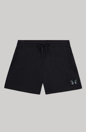 Dalix Womens Butterfly Midweight Washed Fleece Shorts in Black at Nordstrom, Size Xx-Large