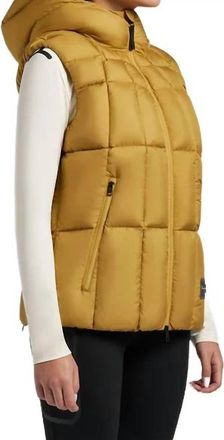 Cavalleria Toscana Hooded Down Padded Waiscoat Vest In Golden Ochre