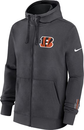 Nike Cincinnati Bengals Playbook Page Club Nike Mens NFL Full-Zip Hoodie in Grey | 01NC466M9A-YYQ