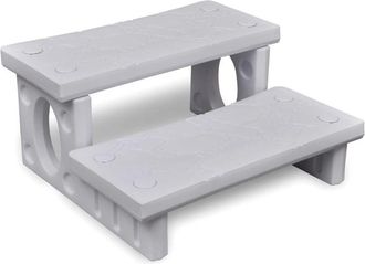 vidaXL Escalones Para Ba&ntilde;era De Hidromasaje Blanco Vidaxl