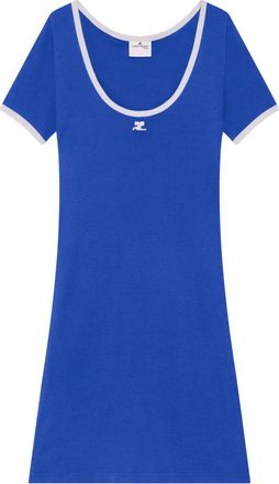 Courrèges Holistic mini dress - women - Cotton - L - Blue