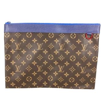 Louis Vuitton Pre-owned Clutches, unisex, Blue, Size: ONE SIZE Pre-owned Vintage Monogram Canvas Clutch