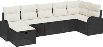 vidaXL Vidaxl - Garden Sofa Set 7 pcs Black and cream 289 x 124 x 85 cm