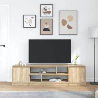 Berkfield Home TV Cabinet Sonoma Oak 188.5x41x50 cm Engineered Wood in Light Brown