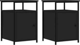 vidaXL Bedside Cabinets 2 pcs Black 40x42x60 cm Engineered Wood vidaXL