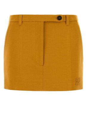 Miu Miu Pastel Orange Stretch Viscose Blend Mini Skirt