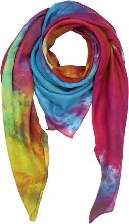 Freak Scene Cotton Scarf - colorful Batik - tie dye - squared kerchief
