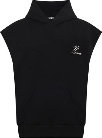 Plein Sport Pique Hoodie Vest Icon - Heren - Sportshirts - Zwart - 4XL - Katoen - Fitness