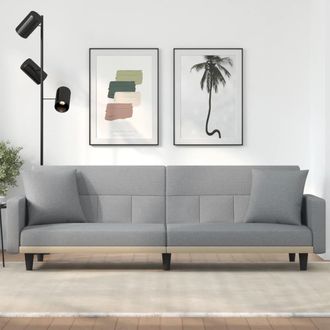 vidaXL Sof&aacute; Cama Con Cojines Tela Gris Claro Vidaxl