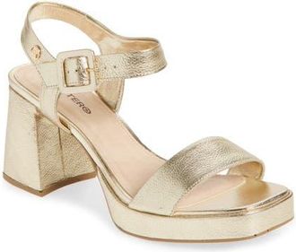 Bottero Britnet Ankle Strap Platform Sandal in Dourado 22 at Nordstrom, Size 8