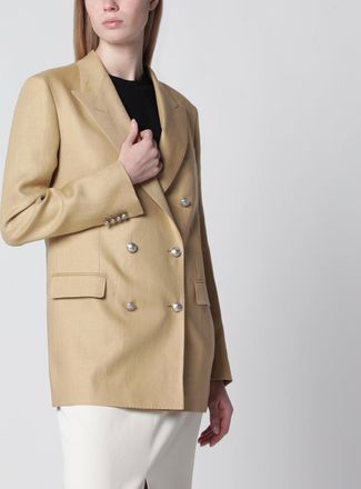 Tagliatore Double-breasted jacket in beige linen