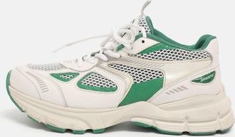 Axel Arigato White/green Leather And Mesh Marathon Sneakers