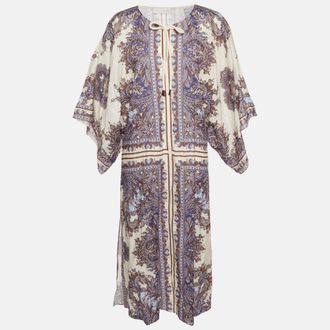 Zimmermann White Paisley Print Linen Ottie Kaftan Dress