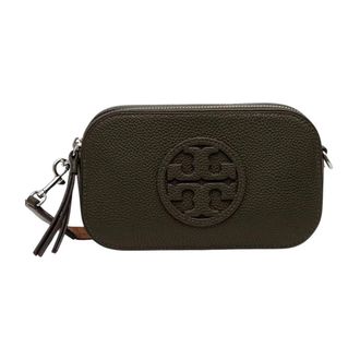 Tory Burch Tassen, Dames, Groen, ONE Size, Leer, Mini Miller Crossbody Tas
