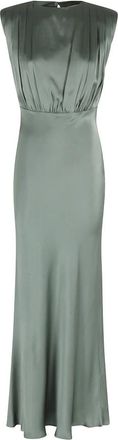Semicouture Casilda Dress - Dames - Maxi kleedjes - Groen - L - Satijn - Kleedjes