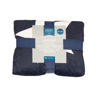 Lewis's Womens Lewiss Printed Hooded Throw - Navy Star | TJ Hughes