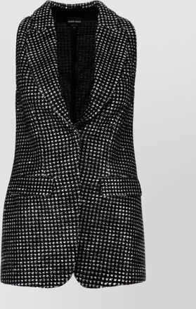 Giorgio Armani textured fabric sleeveless vest with front pockets